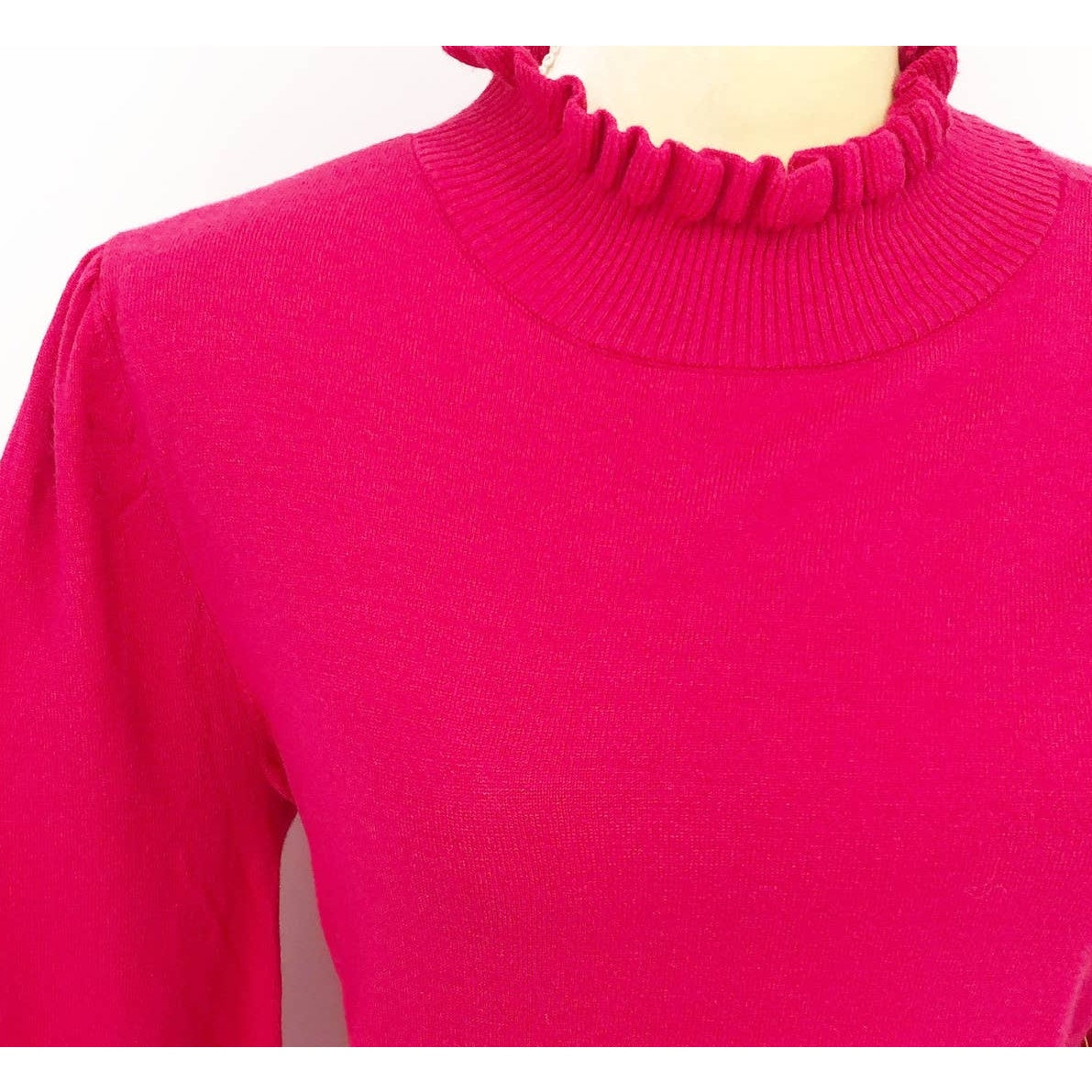 Cece Womens Sweater Knit Dress Large Rich Magenta Pink Long Sleeve NWT