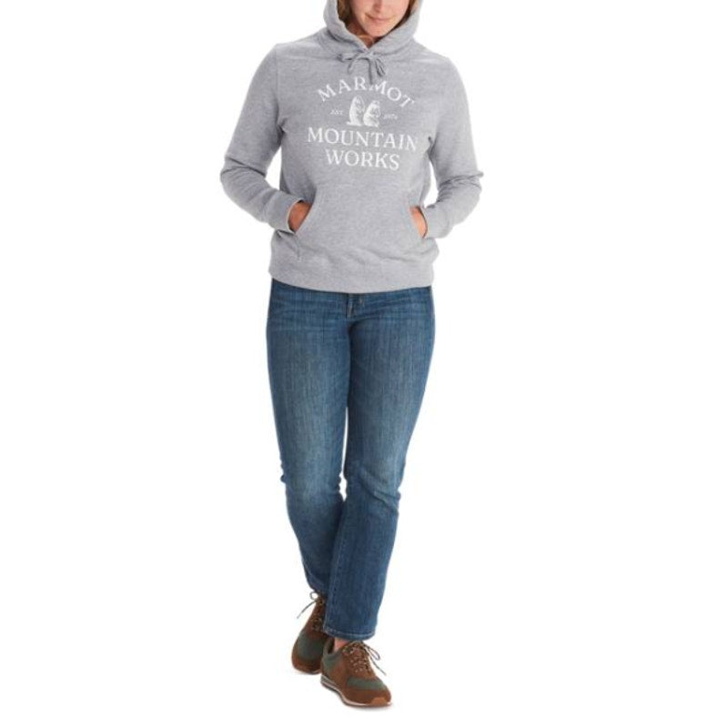 Marmot Women's Critter Mountain Hoodie Sweatshirt XS Grey Pullover NWT