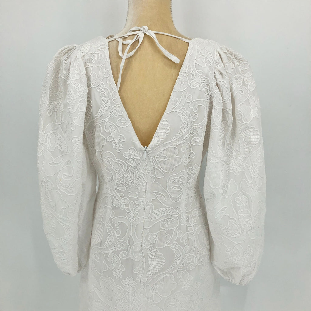 SAMSOE SAMSOE Women's Anai Dress Medium Bright White Embroidered V Neck NWOT