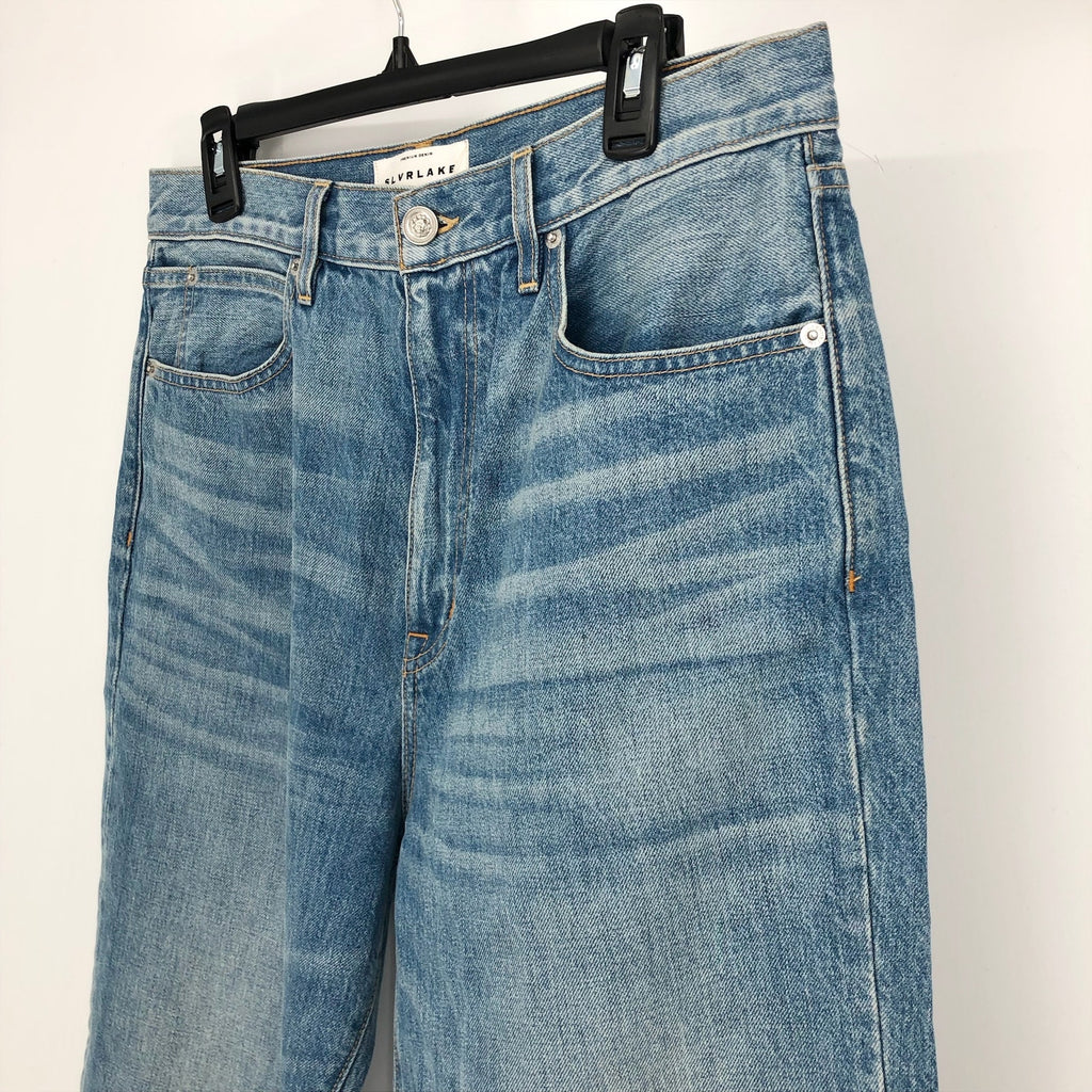 SLVRLAKE Womens London Crop Jeans Size 32 US 14 Love Matters Blue High Rise NWOT