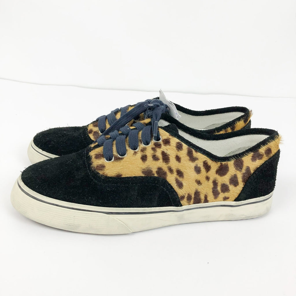 RE/DONE Womens 70s Low Skate Sneakers EU 40 US 9.5 Tan Leopard Calf Hair NWOB