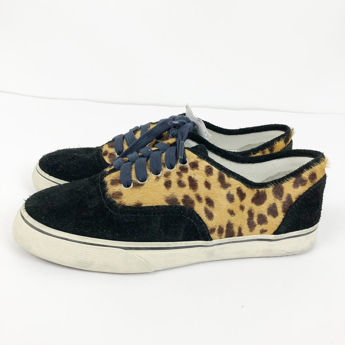 RE/DONE Womens 70s Low Skate Sneakers EU 40 US 9.5 Tan Leopard Calf Hair NWOB