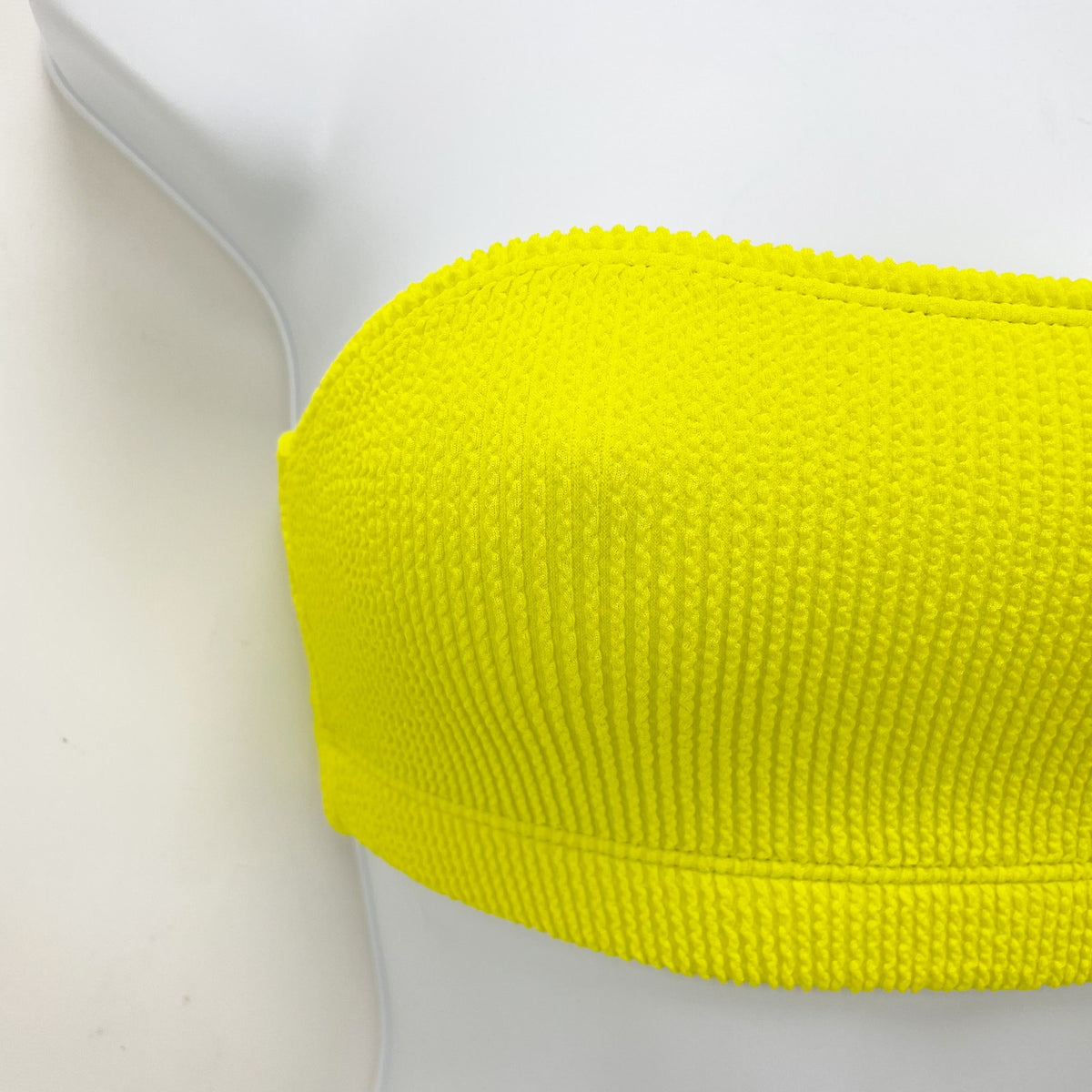 Good American Always Fits Bandeau Bikini Top 1/2 S-M Electric Yellow Swim NWT