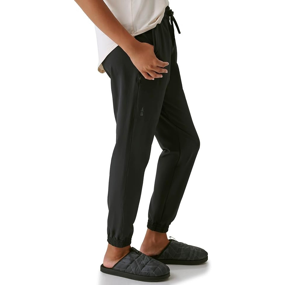 Bass Outdoors Womens Woven Sweatpants Small Black Drawstring Joggers NWT