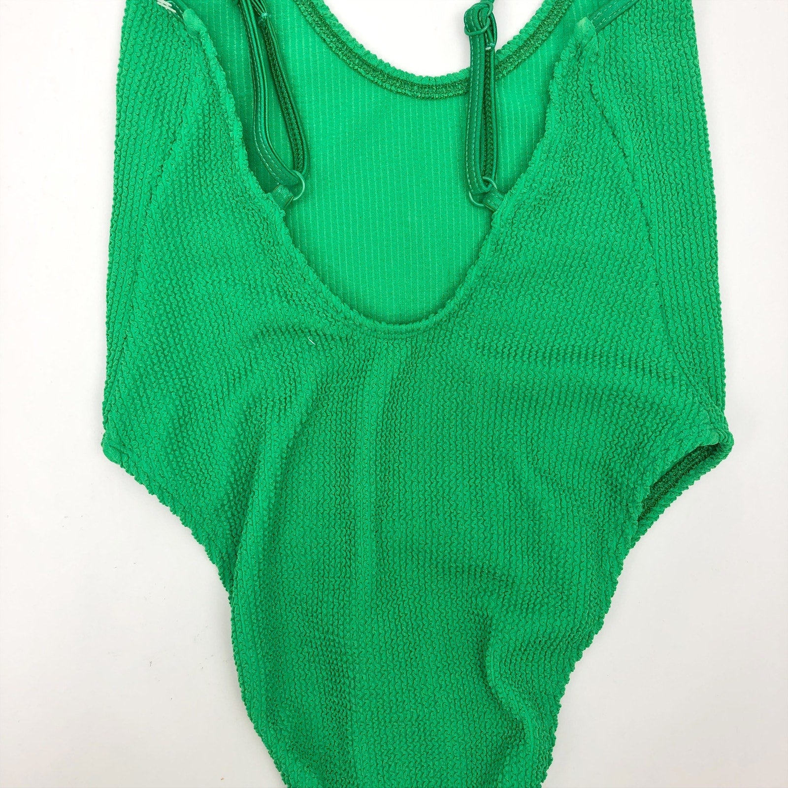 GOOD AMERICAN Always Fits One-Piece Swimsuit in Green XXS/XS Scoop Back NWOT