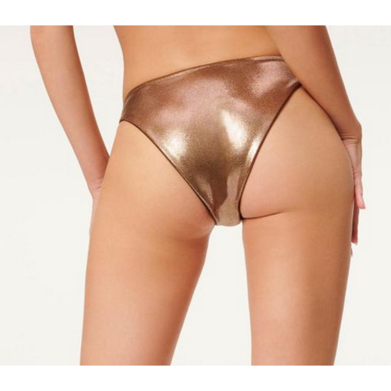 Good American Metallic Better Bikini Bottoms Medium Gold Mocha Foil NWT