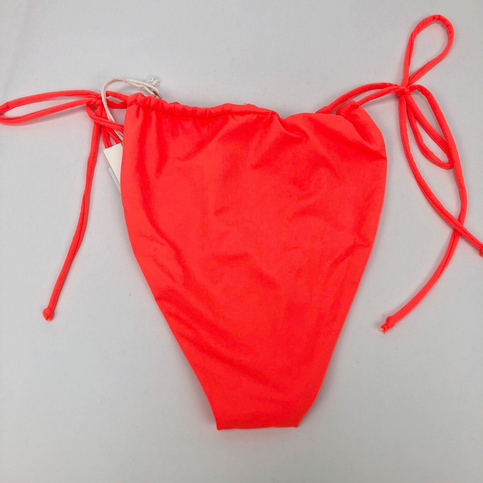 Good American Tiny Ties Bikini Bottoms Sz 4 XL Swimwear Matte Ivory White NWT