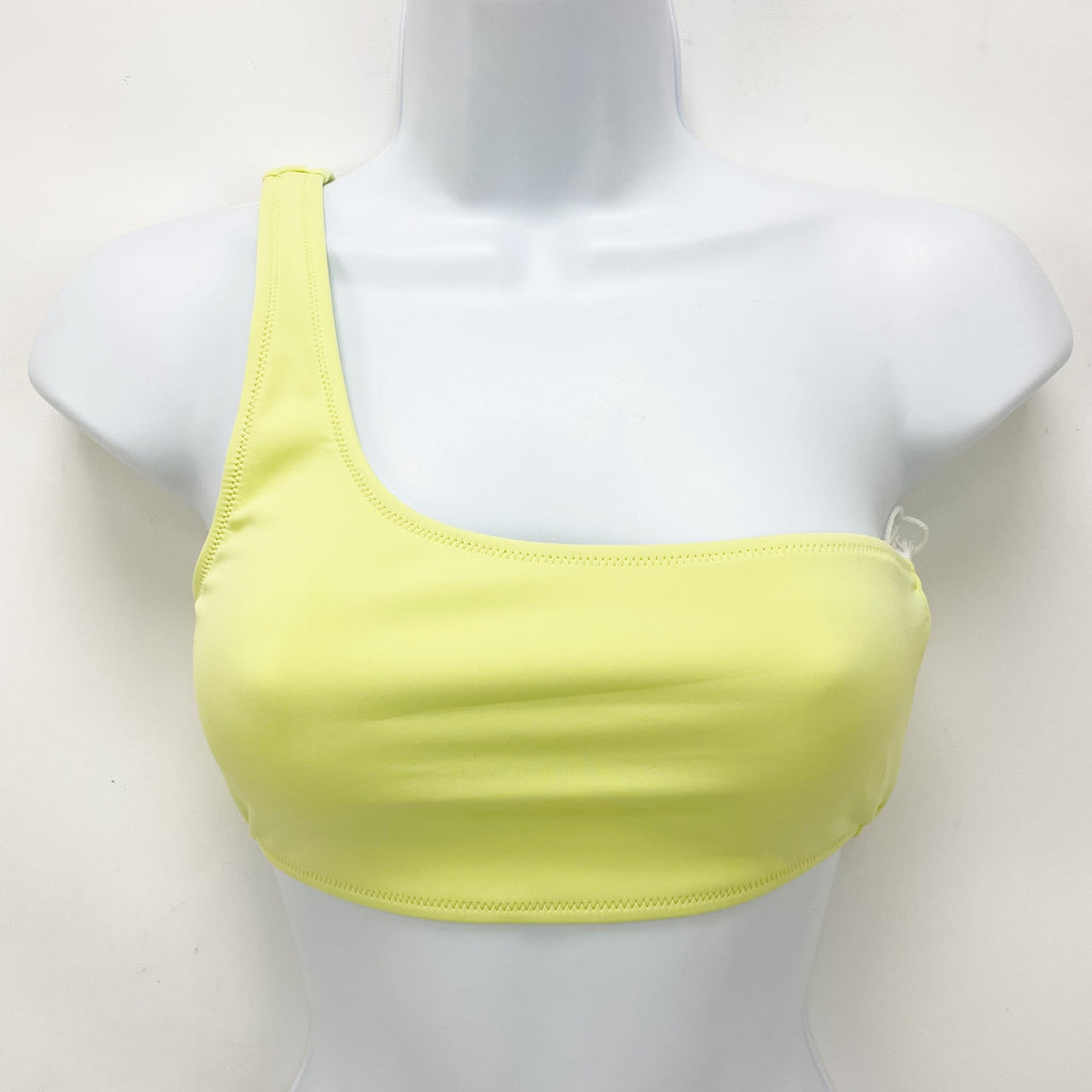 Good American Scuba Hot Shoulder Bikini Top Size 1 Small Swim Key Lime Green NWT