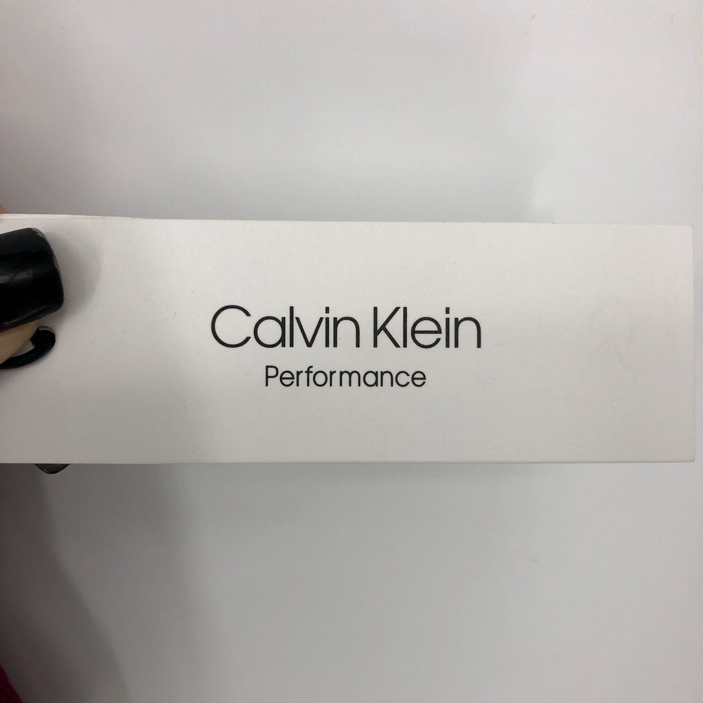 CALVIN KLEIN Women's Performance Ribbed Crop Top Large Red Maroon Racerback NWT