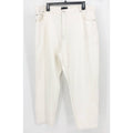 ASOS Womens Straight Keg Jeans US 20 Cream High Rise Denim Non Stretch Cotton
