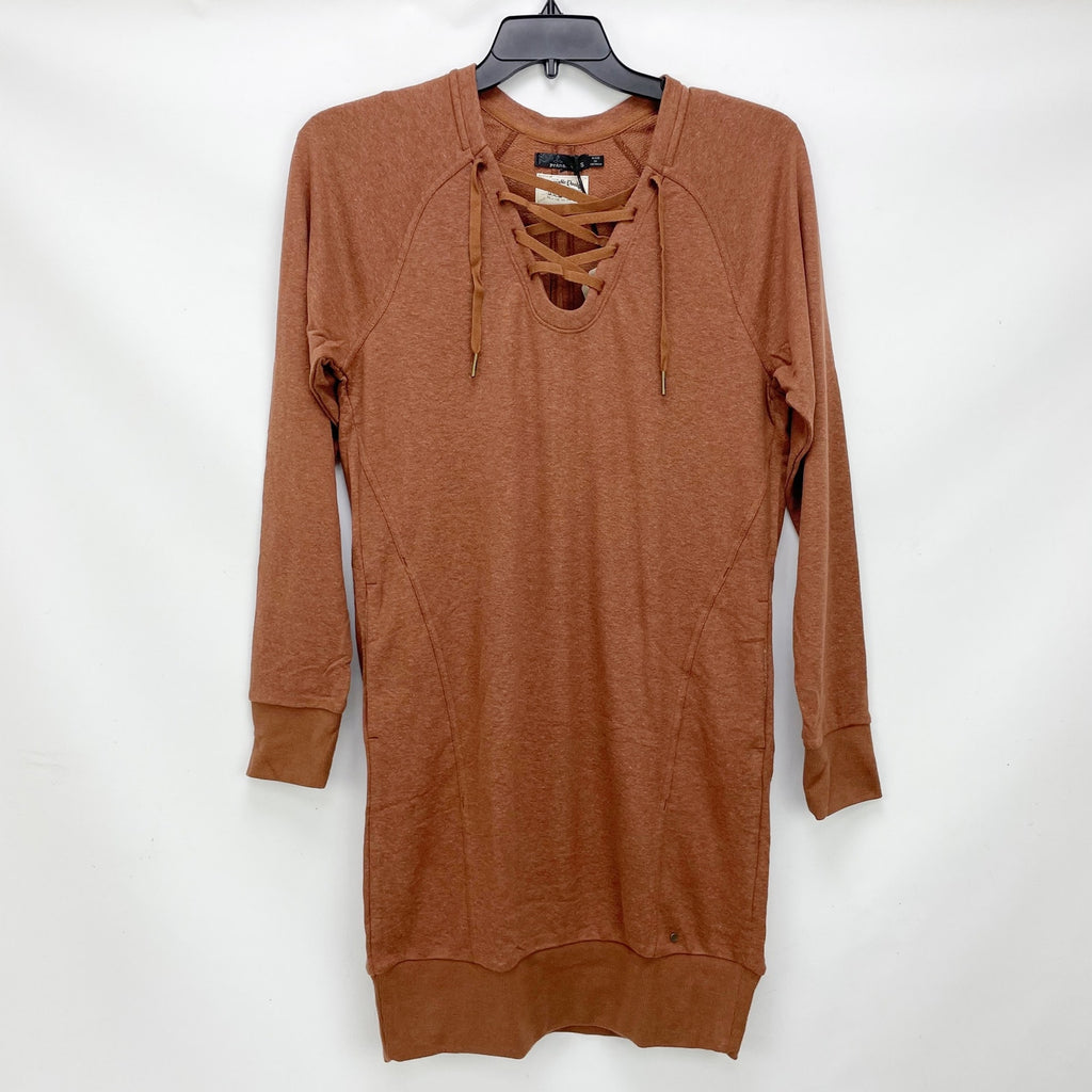 prAna Womens Cozy Up Terry Dress Small Roux Heather Orange NWT