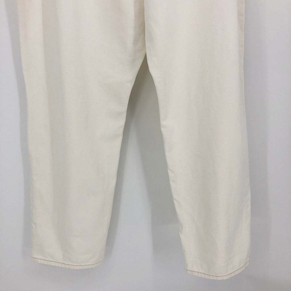 ASOS Womens Straight Keg Jeans US 20 Cream High Rise Denim Non Stretch Cotton