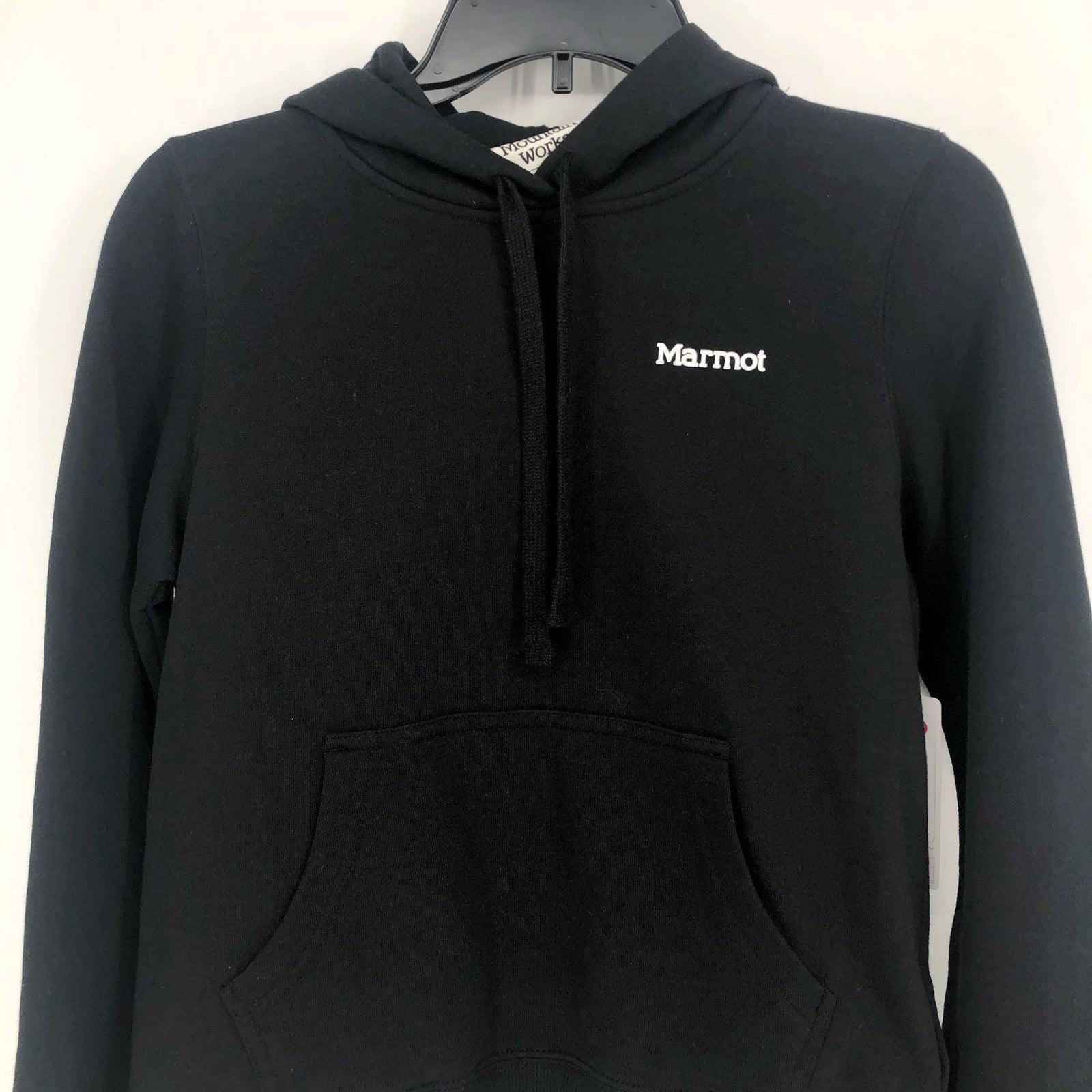 MARMOT Women's Daisy Logo Hoodie XS Black Pullover Sweatshirt NWT