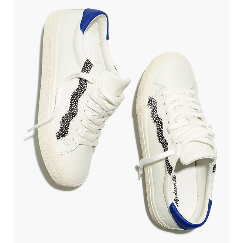 MADEWELL Womens Sidewalk Low-Top Sneakers Size 6 White Leather Wave NWOB