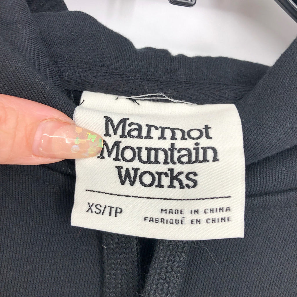 MARMOT Women's Daisy Logo Hoodie XS Black Pullover Sweatshirt NWT