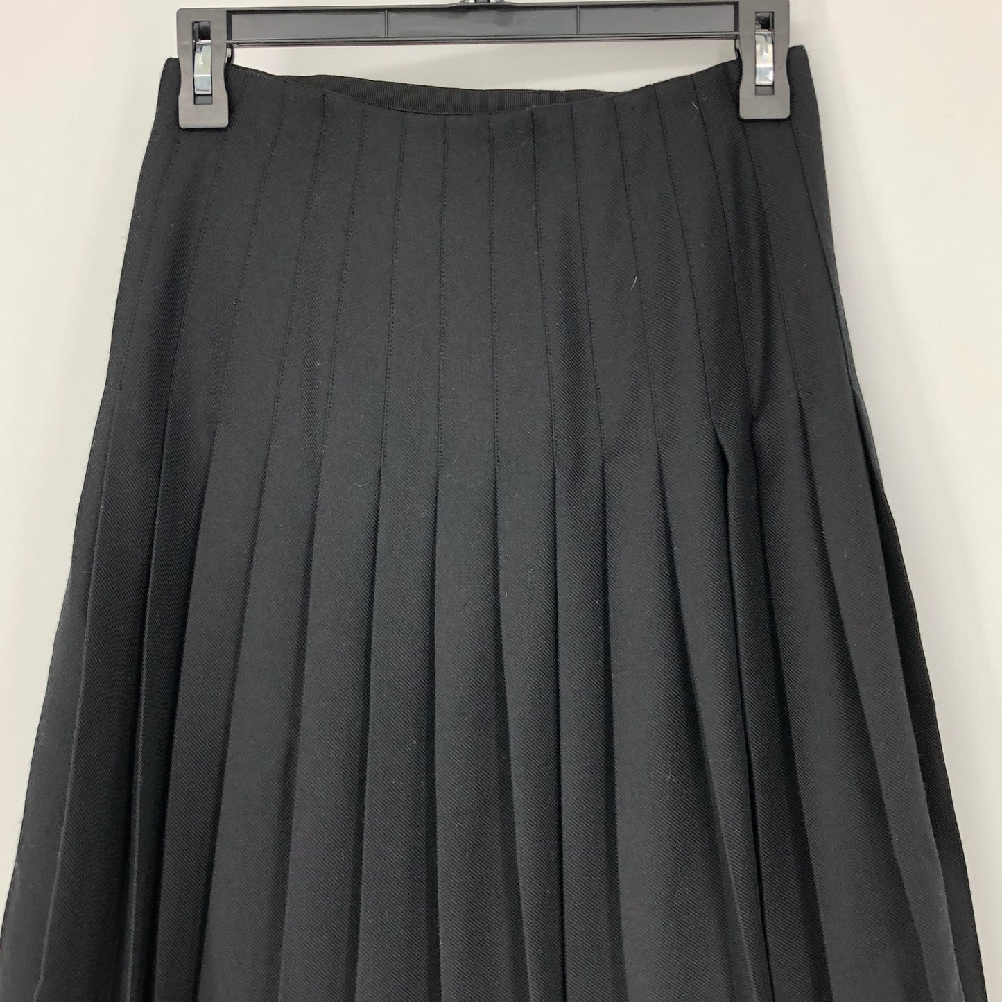 BURBERRY Women's Pleated Asymmetrical A-line Skirt Size 2 Black