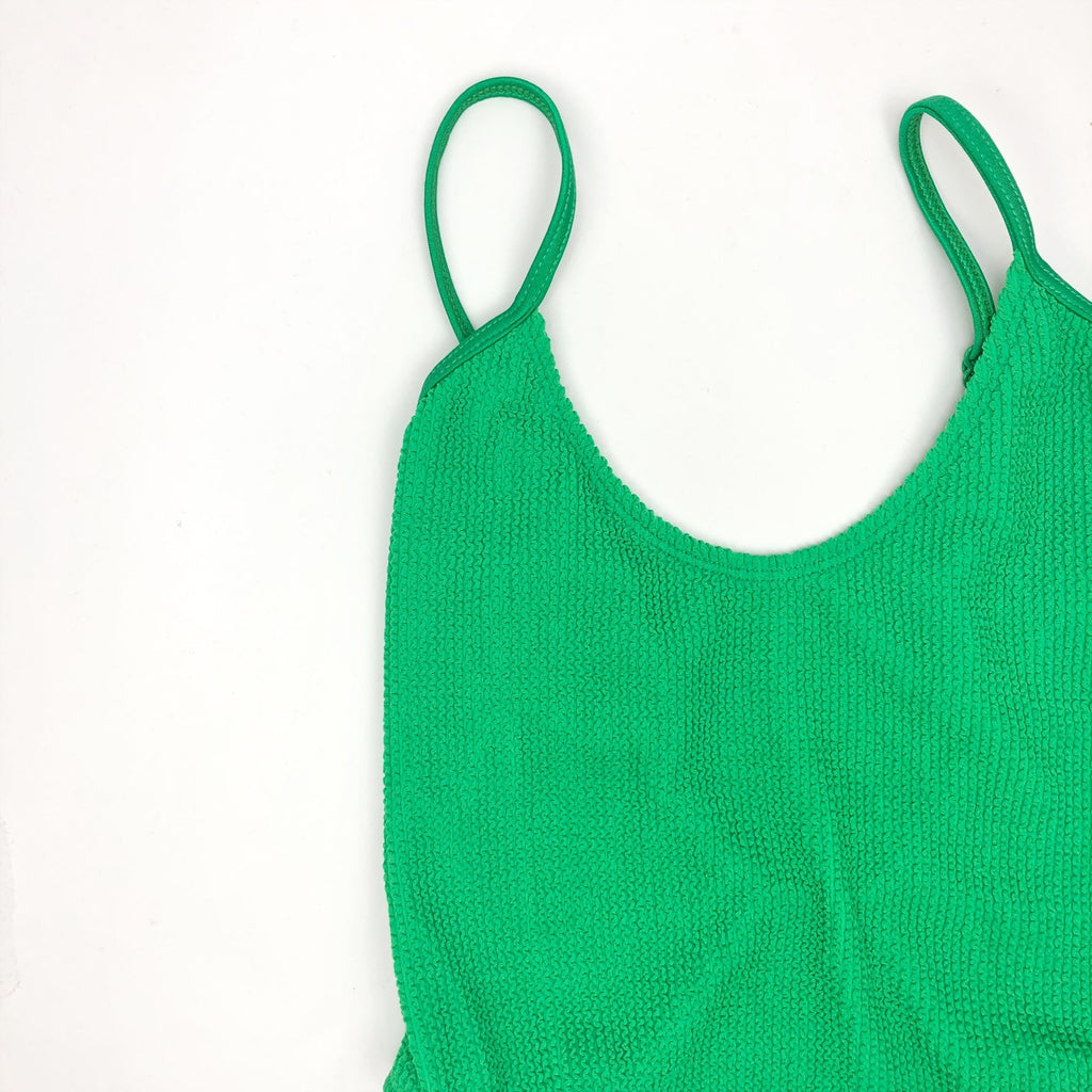 GOOD AMERICAN Always Fits One-Piece Swimsuit in Green XXS/XS Scoop Back NWOT