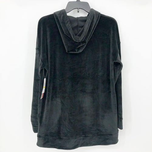 32 Degress Heat Womens Velour Hoodie Medium Black Pullover Pouch Pocket NWT