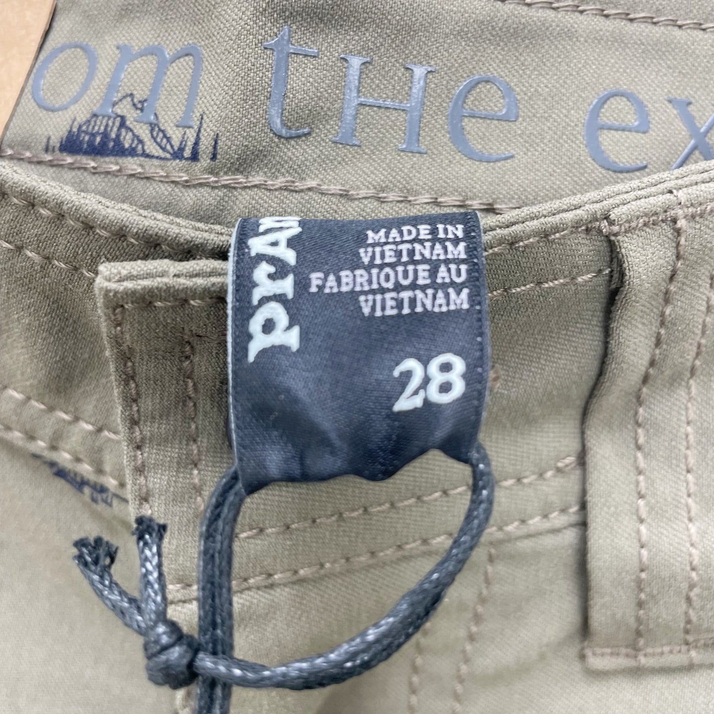 prAna Mens Brion Shorts Size 28 Slate Green Mountain Print 11 inch Inseam