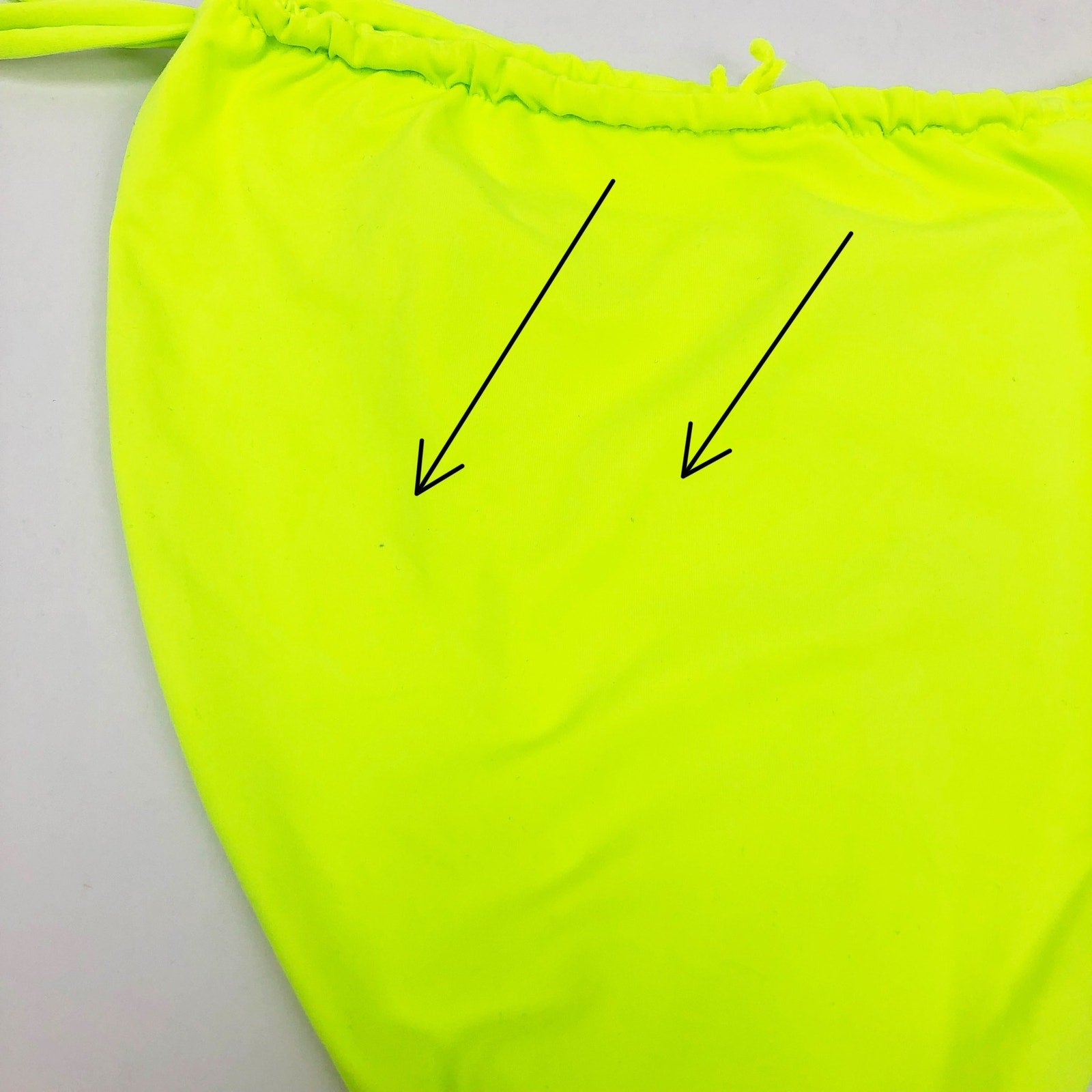 Good American Tiny Ties Bottom 3 Large Swim Matte Electric Lime Green NWT FLAW