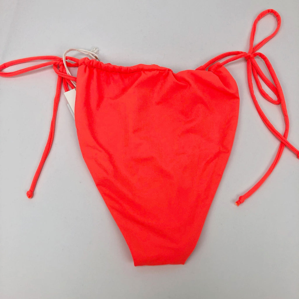 Good American Tiny Ties Bikini Bottoms Sz 7 XXXXL 4XL Hot Pink Swim Matte NWT