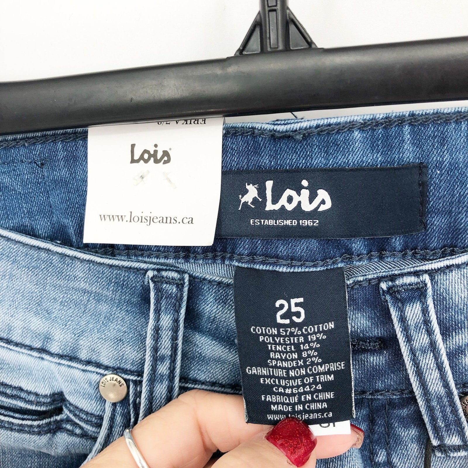 LOIS JEANS Women's Erika 7/8 Jeans Blue Size 25 US 0 High Waisted Skinny Leg NWT