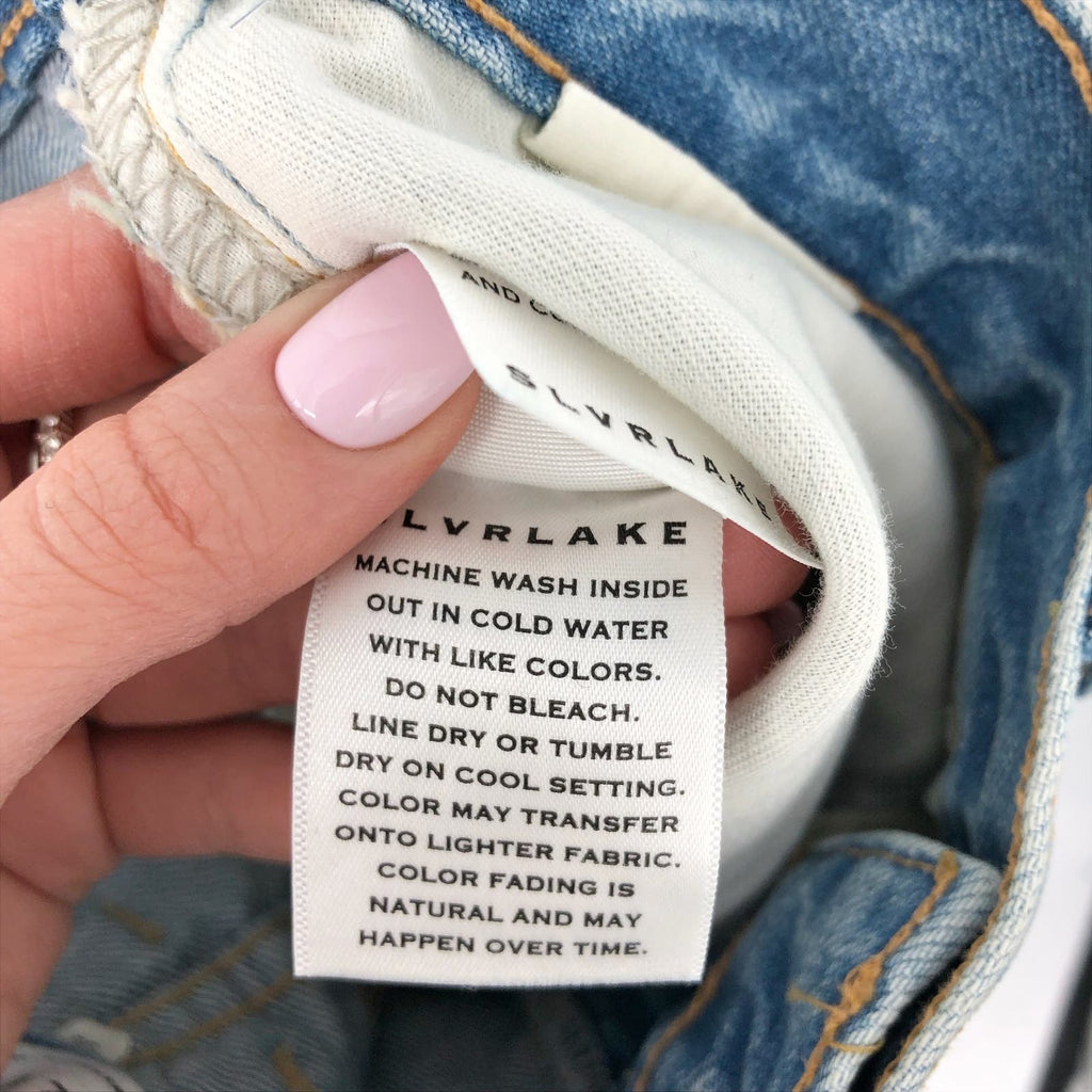 SLVRLAKE Womens London Crop Jeans Size 32 US 14 Love Matters Blue High Rise NWOT