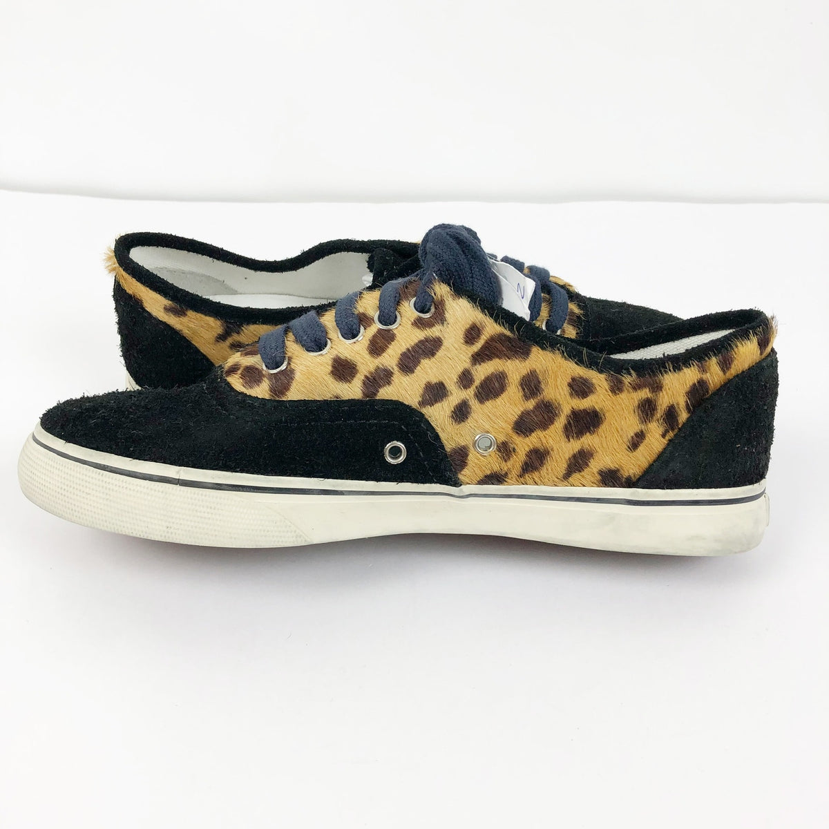RE/DONE Womens 70s Low Skate Sneakers EU 40 US 9.5 Tan Leopard Calf Hair NWOB