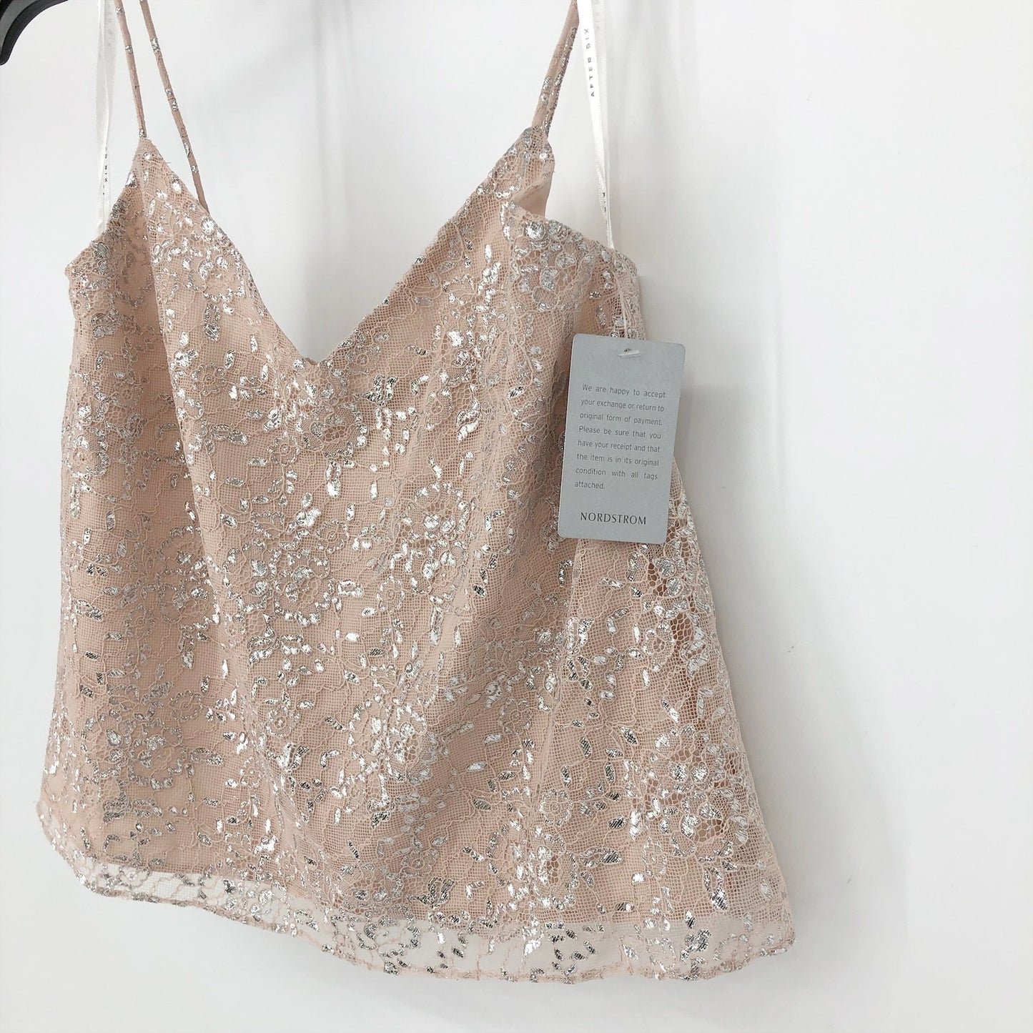 AFTER SIX Women's Rococo Lace Sequin Two-Piece Gown 4 Beige Silver Lace NWT