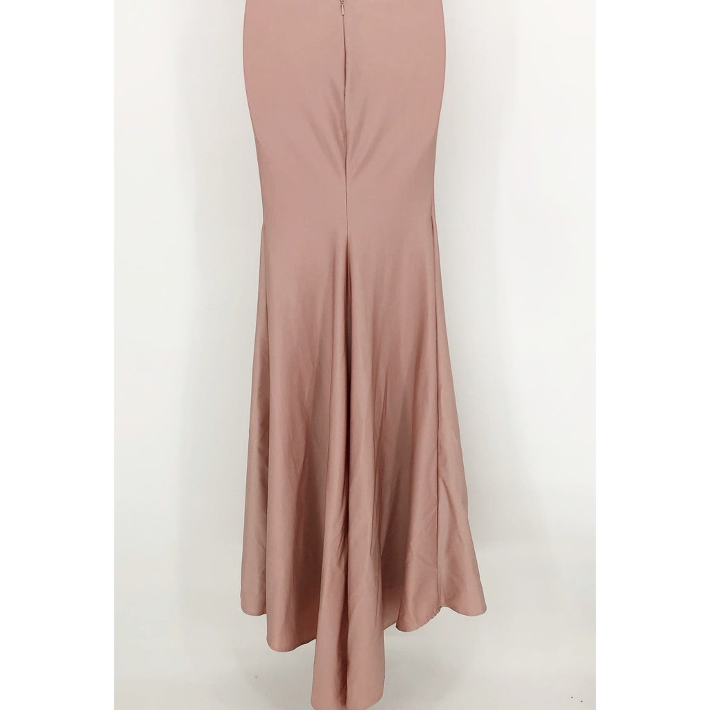 LA FEMME 29848 Jersey Long Gown 0 Pink Mauve Faux Wrap V Neck Prom Dress NWT