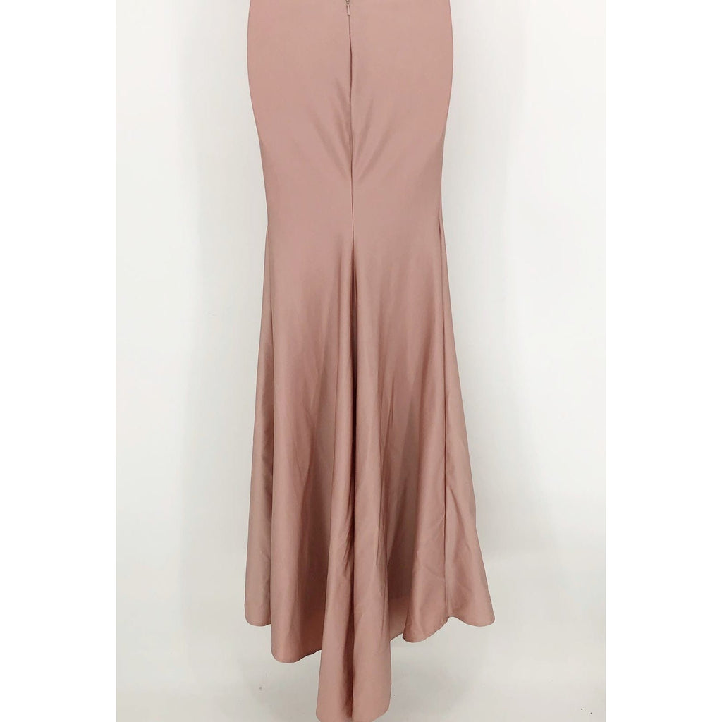 LA FEMME 29848 Jersey Long Gown 0 Pink Mauve Faux Wrap V Neck Prom Dress NWT