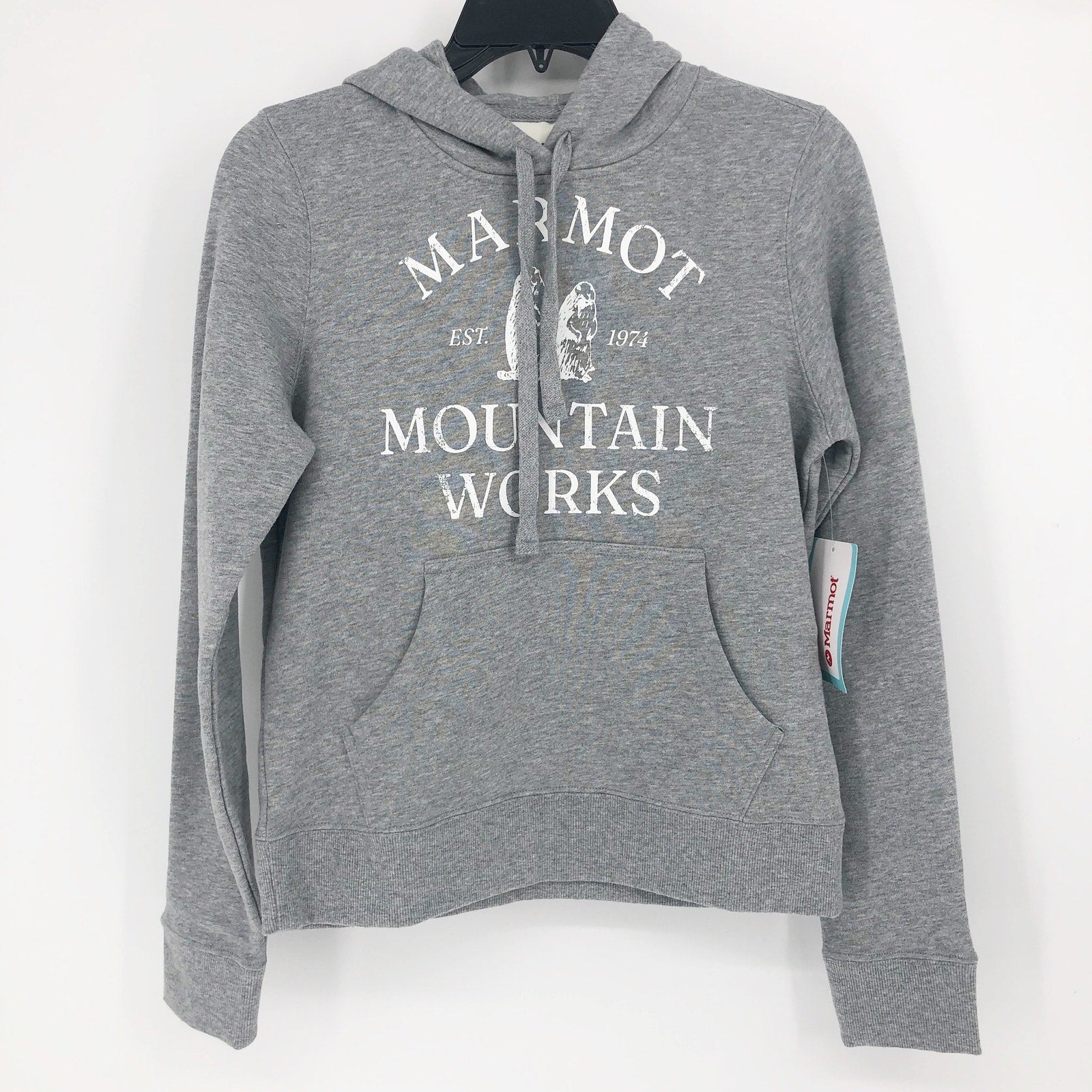 Marmot Women's Critter Mountain Hoodie Sweatshirt XS Grey Pullover NWT