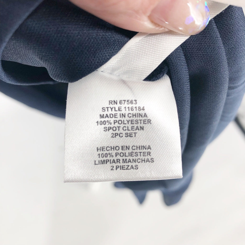 SL Fashions 116184 Midi Dress 10 Navy Blue Embellished Cocktail Sleeveless NWOT