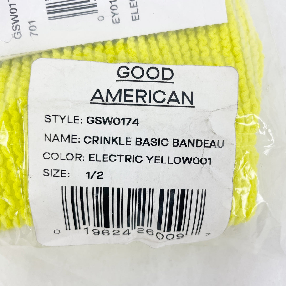 Good American Always Fits Bandeau Bikini Top 1/2 S-M Electric Yellow Swim NWT