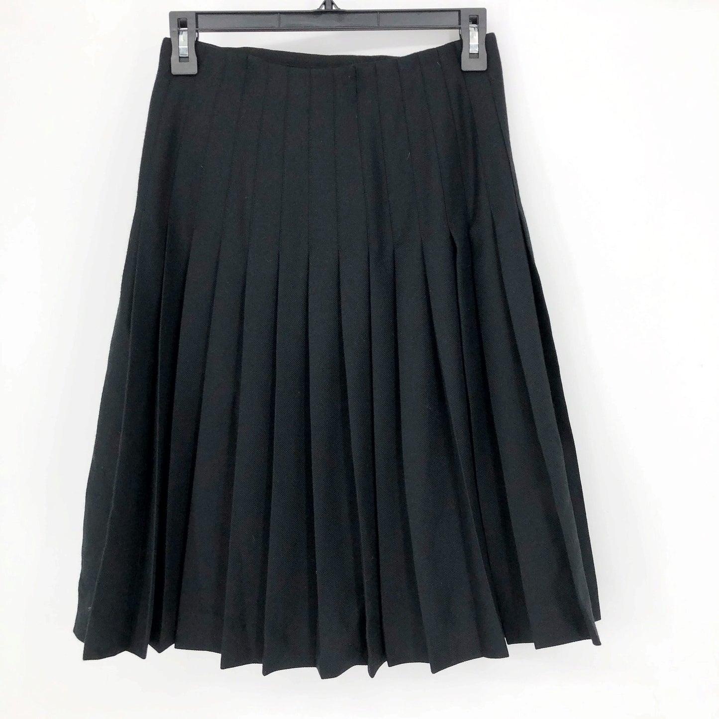 BURBERRY Women's Pleated Asymmetrical A-line Skirt Size 2 Black