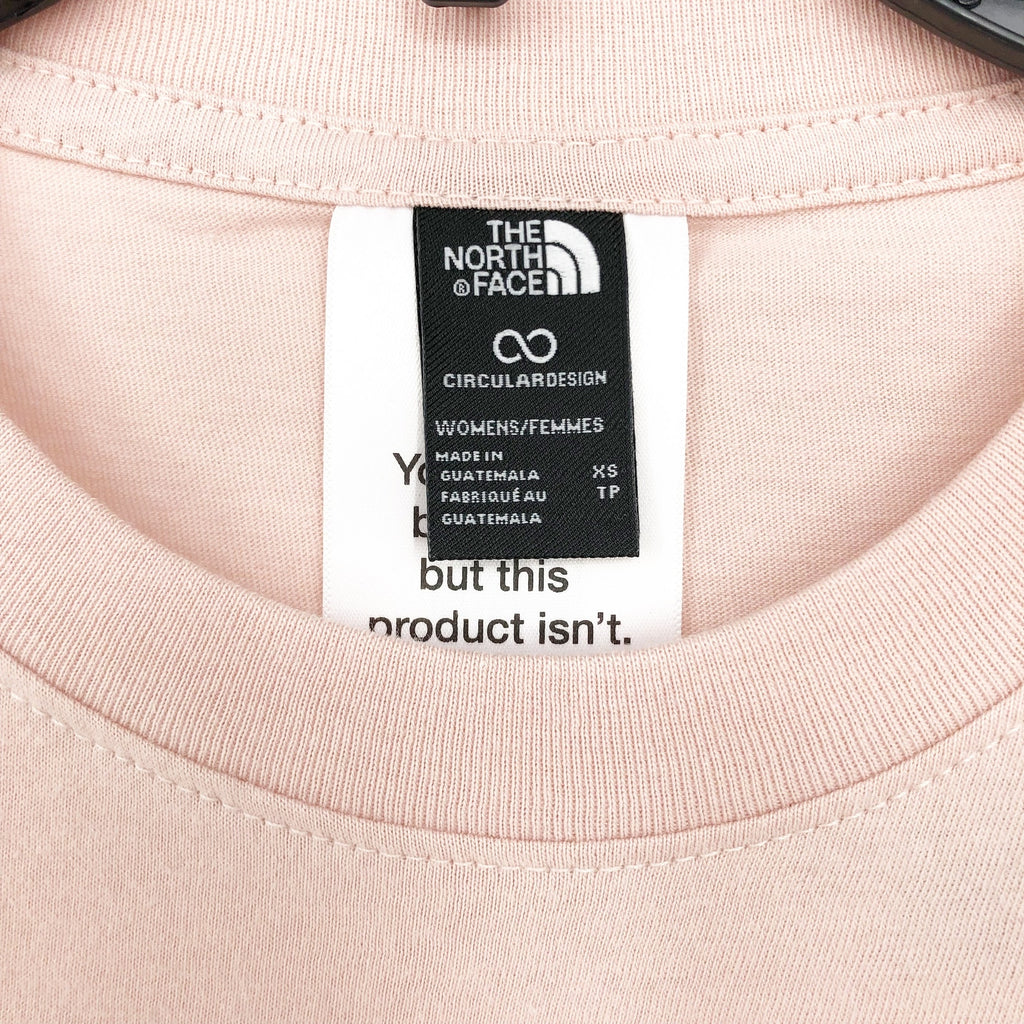 The North Face Womens Half Dome Logo Tee XS Pink Moss Short Sleeve NWT
