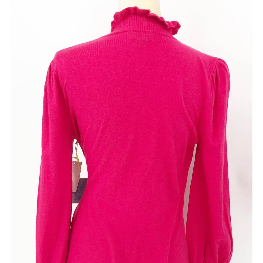 Cece Womens Sweater Knit Dress Large Rich Magenta Pink Long Sleeve NWT