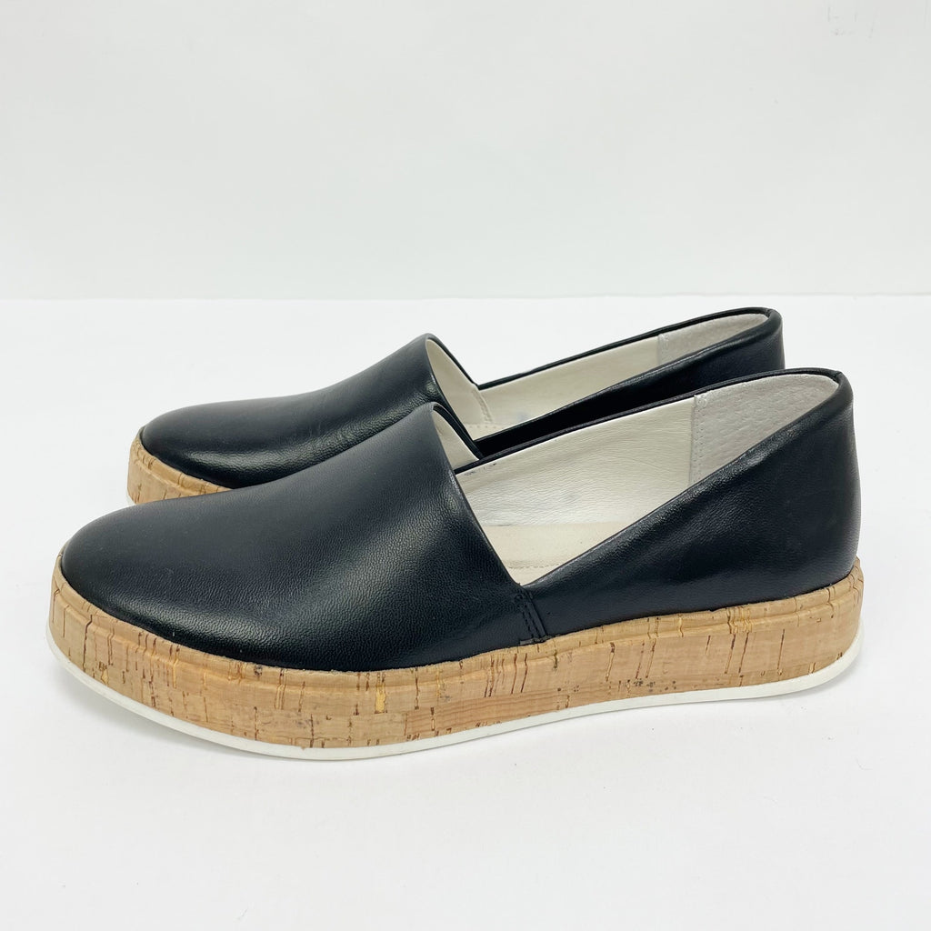 Franco Sarto Womens Derek Sneaker Size 6 Black Leather Lightweight Slip-On NIB