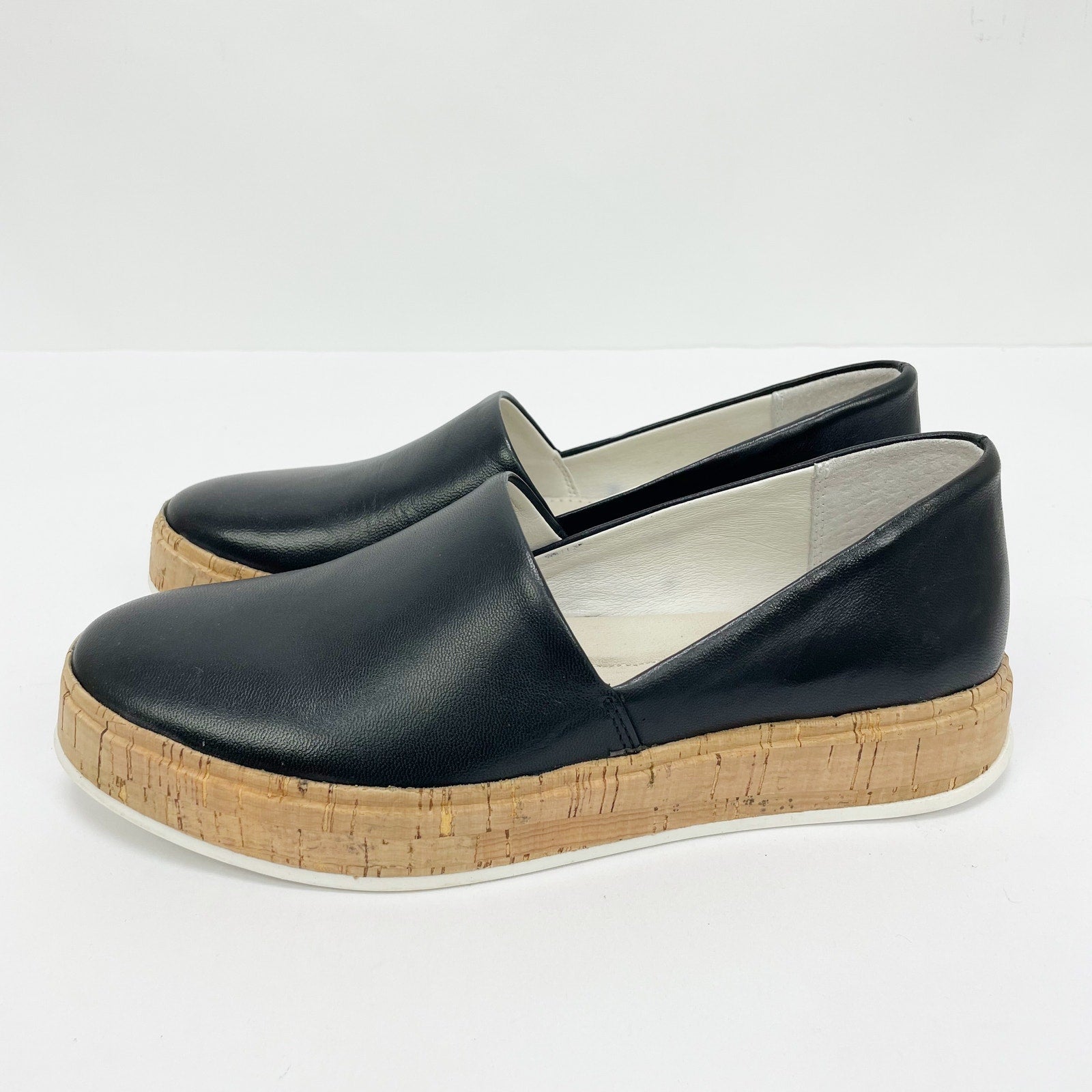 Franco Sarto Womens Derek Sneaker Size 6 Black Leather Lightweight Slip-On NIB