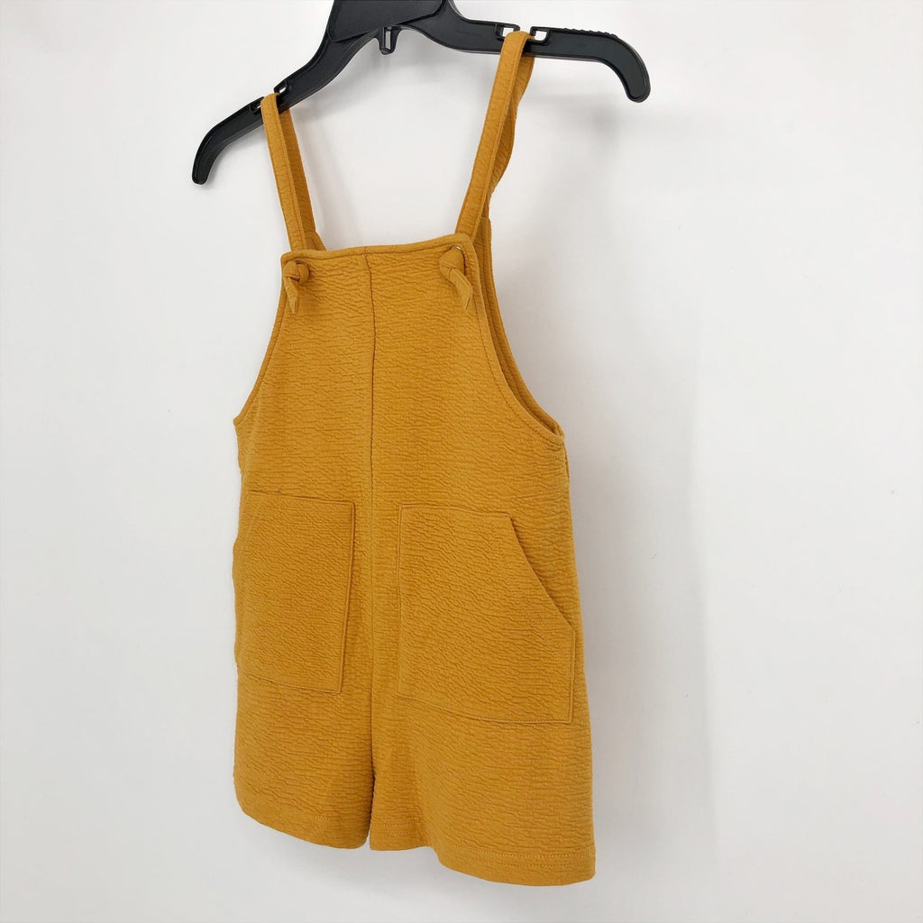 TINY TRIBE AUSTRALIA Kids Knot Overalls US 6 Gold Stretch Knit Pockets NWOT
