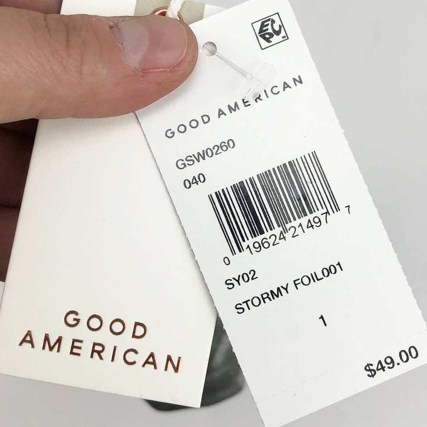 Good American Metallic Better Reversible Swim Bottom Sz 1 Small Silver Green NWT