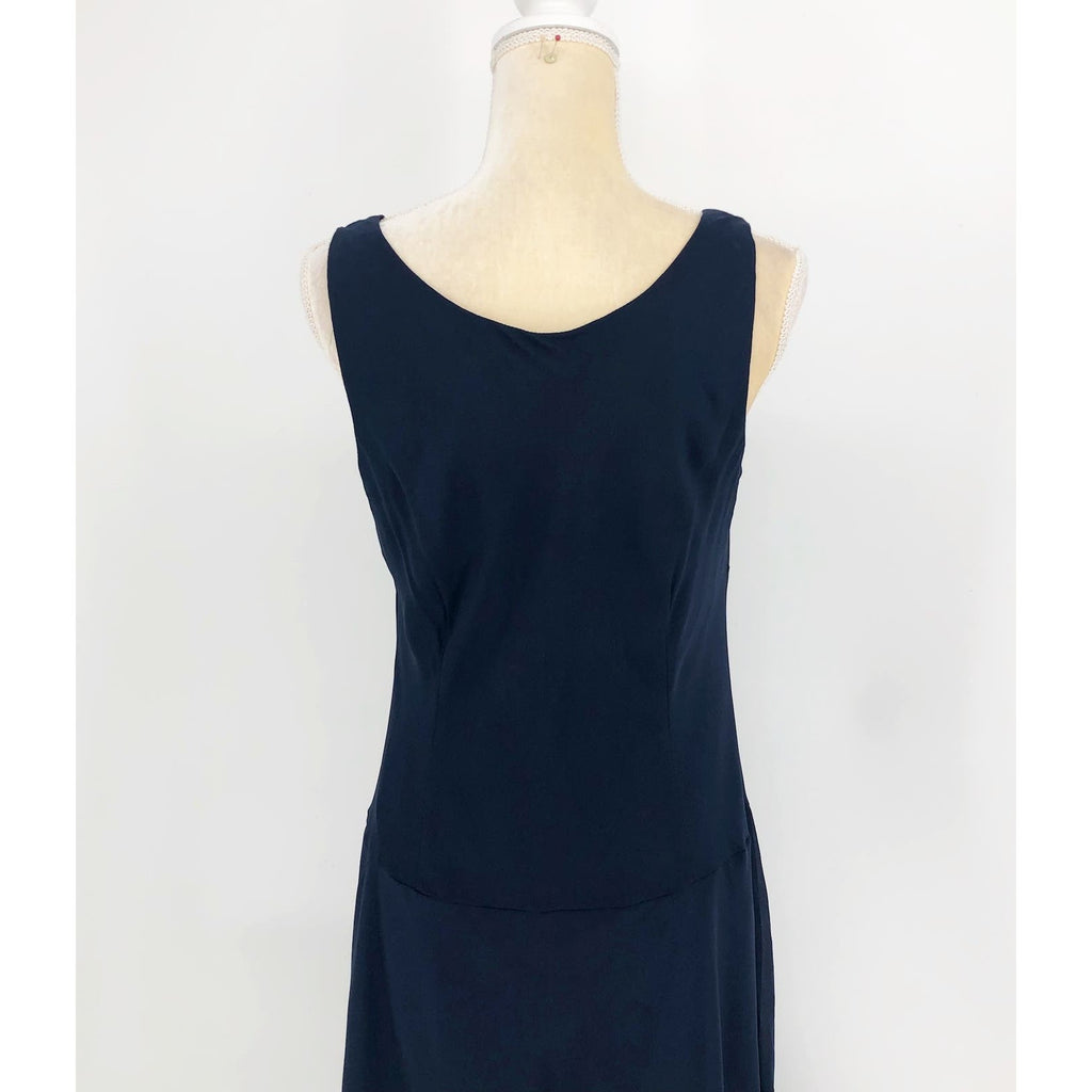 SL Fashions 116184 Midi Dress 10 Navy Blue Embellished Cocktail Sleeveless NWOT