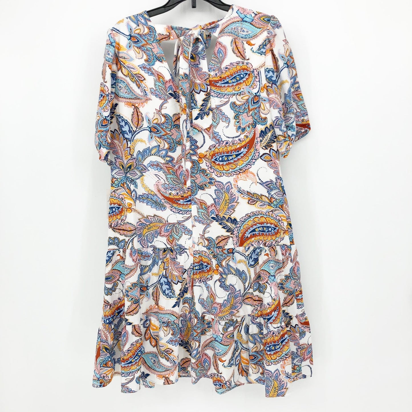 INC International Concepts Womens Paisley Dress XS White Multicolor Vneck NWT