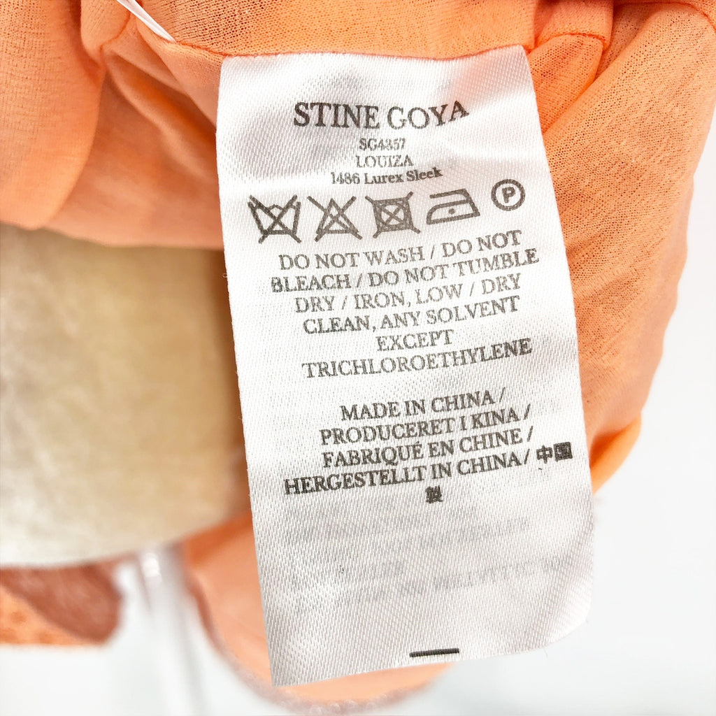 Stine Goya Womens Louiza Sequin Mini Dress Small Orange Drape Sleeveless NWOT