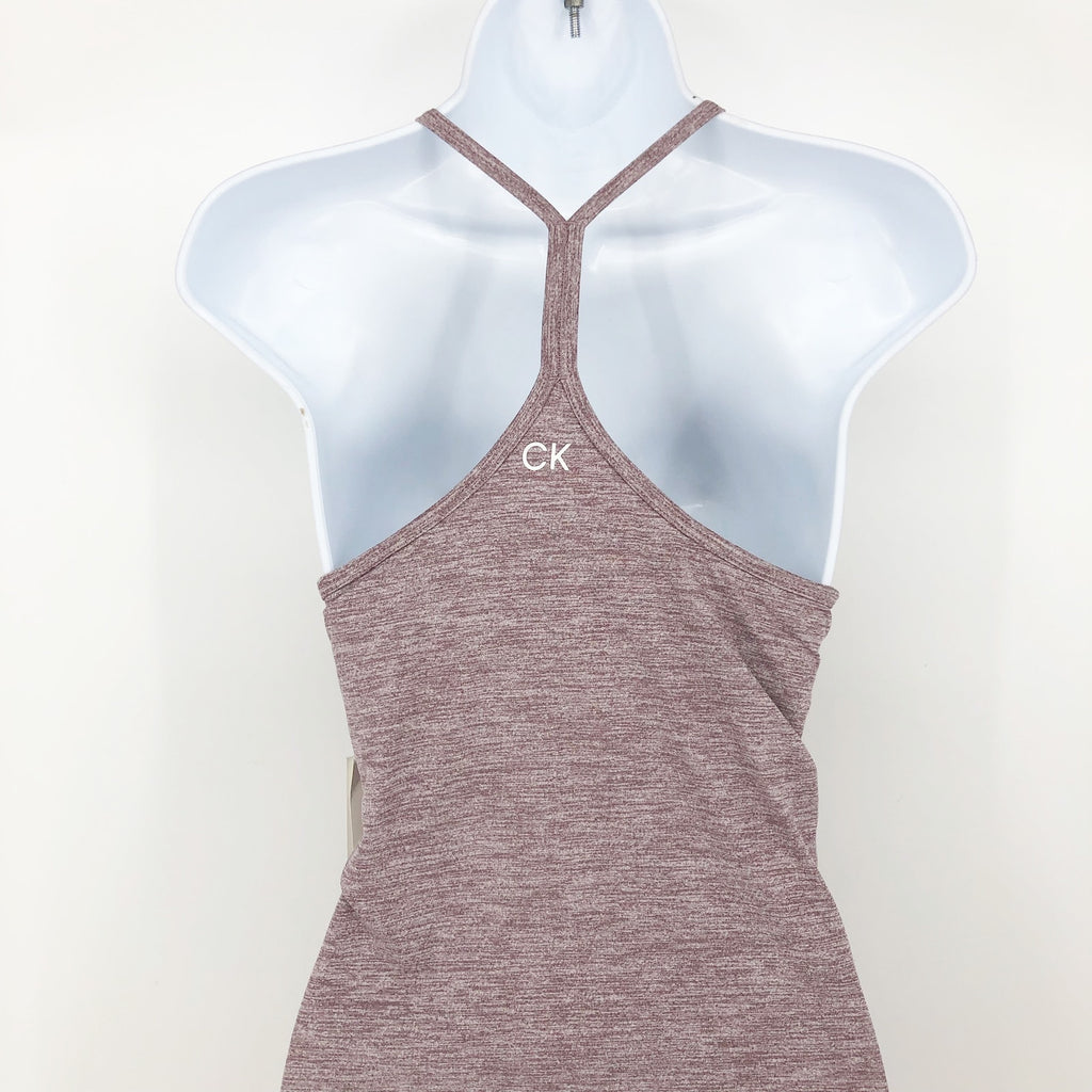 Calvin Klein Womens Athletic Mini Dress Large Heathered Purple Racerback NWT