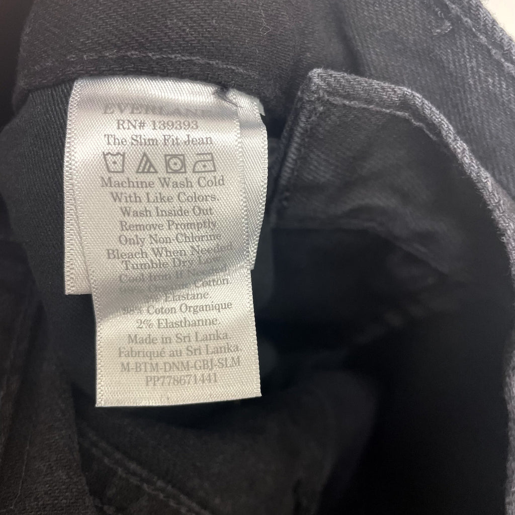 Everlane Mens The Organic Cotton Slim Fit Jeans 31x30 Coal Black NWT