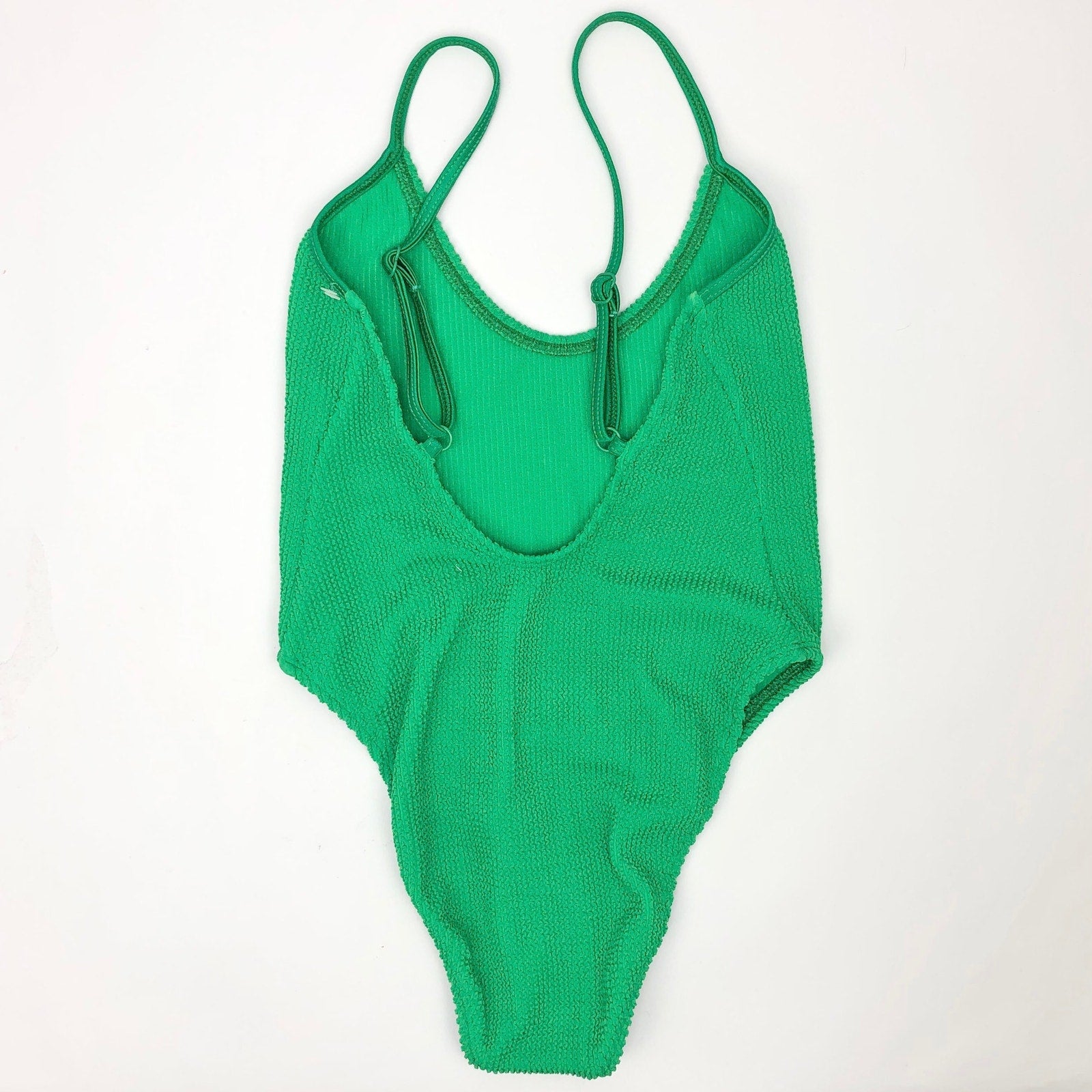 GOOD AMERICAN Always Fits One-Piece Swimsuit in Green XXS/XS Scoop Back NWOT
