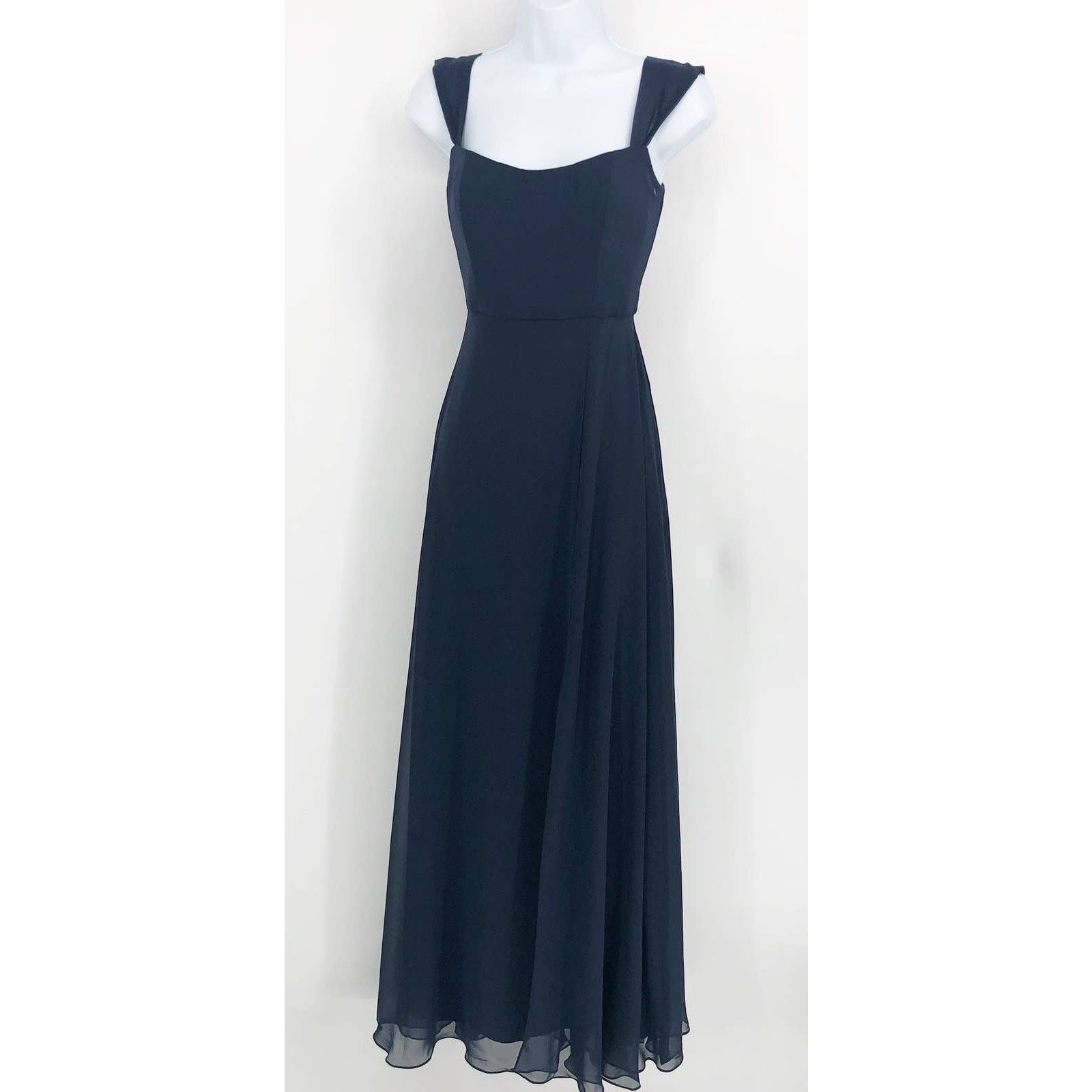 AFTER SIX 1560 Off-the-Shoulder Long Dress 2R Midnight Blue Gown Formal NWOT