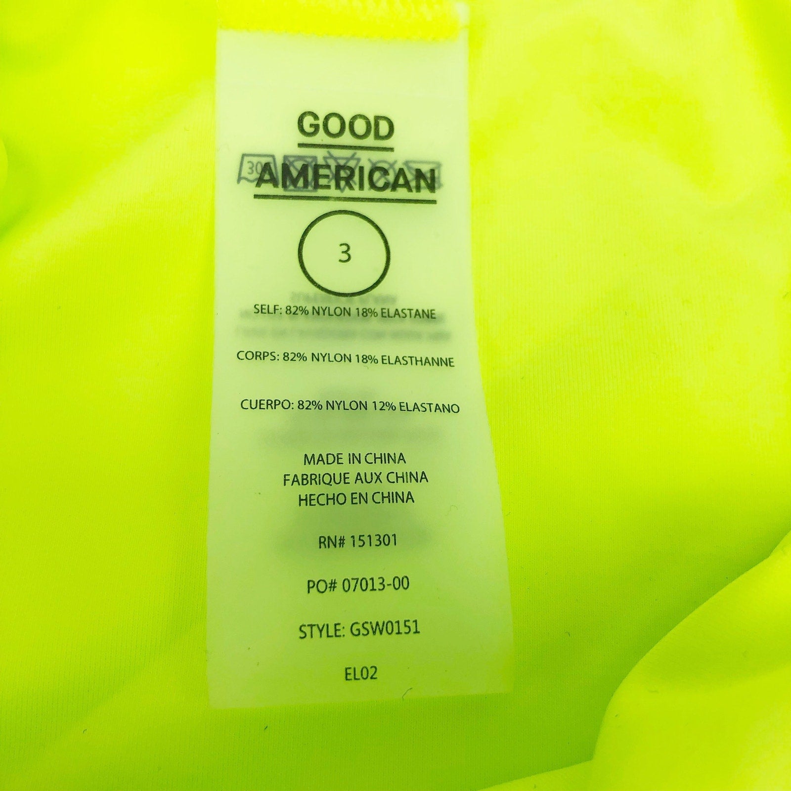 Good American Tiny Ties Bottom 3 Large Swim Matte Electric Lime Green NWT FLAW