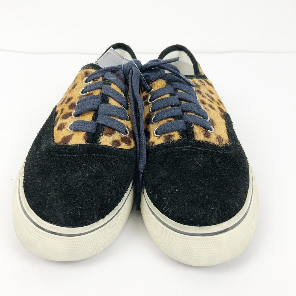 RE/DONE Womens 70s Low Skate Sneakers EU 40 US 9.5 Tan Leopard Calf Hair NWOB